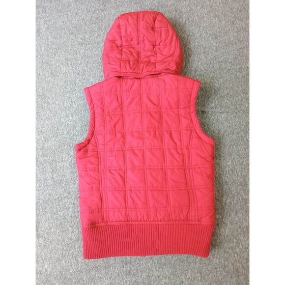 AMERICAN EAGLE Women's Puffer Vest With Removable Hood Red Size Medium - Picture 9 of 10